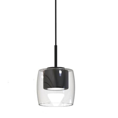 Mirò Ø 17 cm pendant lamp with metal frame and glass diffuser 9W GX53