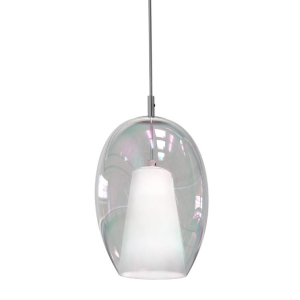 Lampe à suspension Iride Ø 18 cm Sikrea structure en métal et verre / Vellini