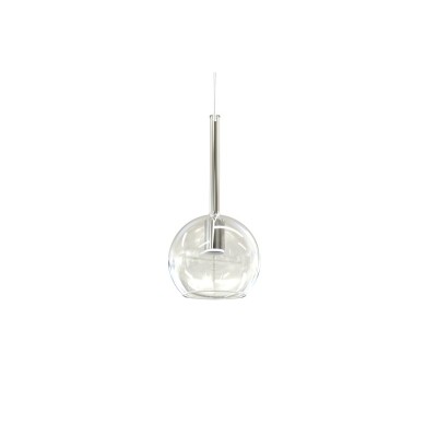 Minibol Ø 14 cm lampada a sospensione montatura in metallo e diffusore in vetro 12W E14