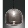 Maia Fabas Luce pendant lamp in metal and smoked glass