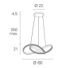Infinity Ø 60 cm Pan International Suspension Lamp in aluminum / Vellini