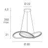 Lampe à Suspension Infinity Ø 80 cm Pan International en aluminium / Vellini