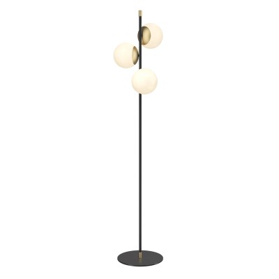 Nostalgia floor lamp with metal structure and glass spheres E14 40W