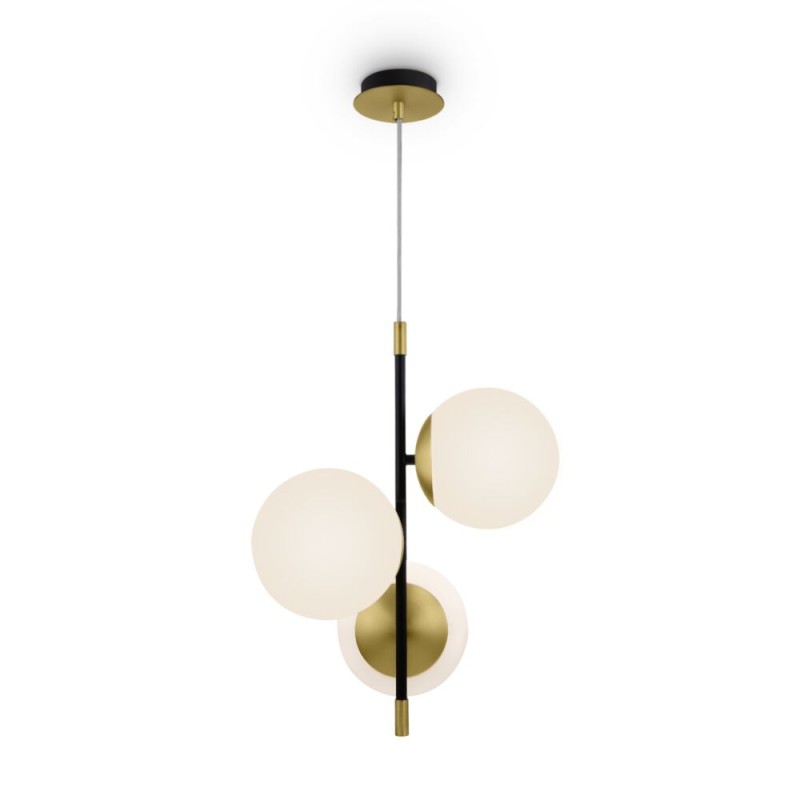 Nostalgia 3 lights pendant lamp Maytoni metal structure and glass spheres / Vellini
