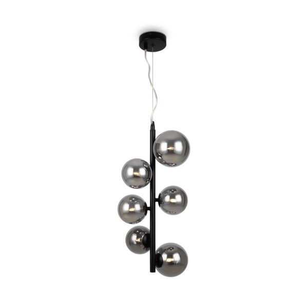 Dallas 6 lights Maytoni pendant lamp with metal structure and glass spheres / Vellini
