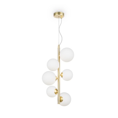 Dallas 6 lights suspension lamp with metal structure and G9 glass spheres 28W