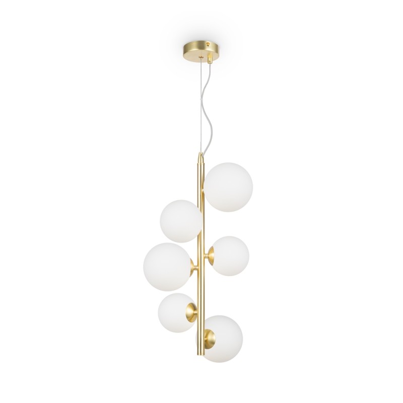 Dallas 6 lights Maytoni pendant lamp with metal structure and glass spheres / Vellini