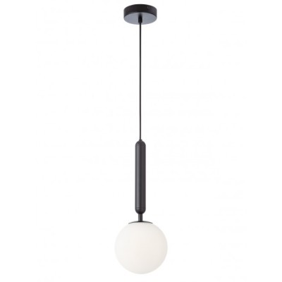 Haiku suspension lamp with metal structure and opal blown glass diffuser 28W E14