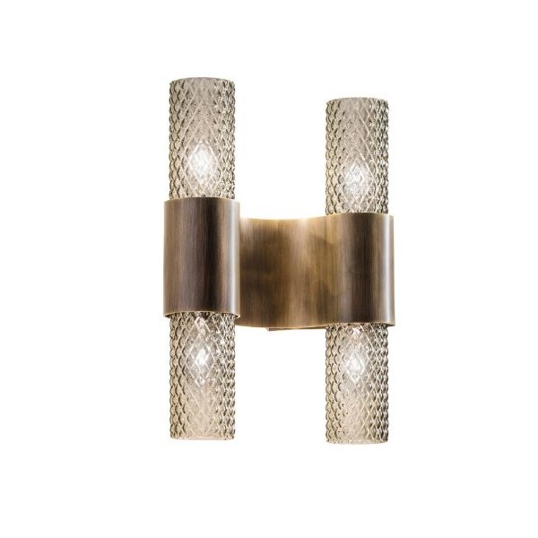 Rondò LP 6/331 B Sillux Wall Lamp, brushed bronze structure and glass diffuser