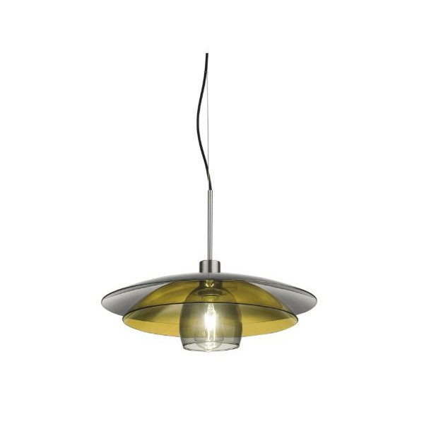 Chaos SP 7/339 Sillux Suspension Lamp with metal structure and glass diffuser