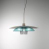 Chaos SP 8/339 Sillux Suspension Lamp with metal structure and glass diffuser