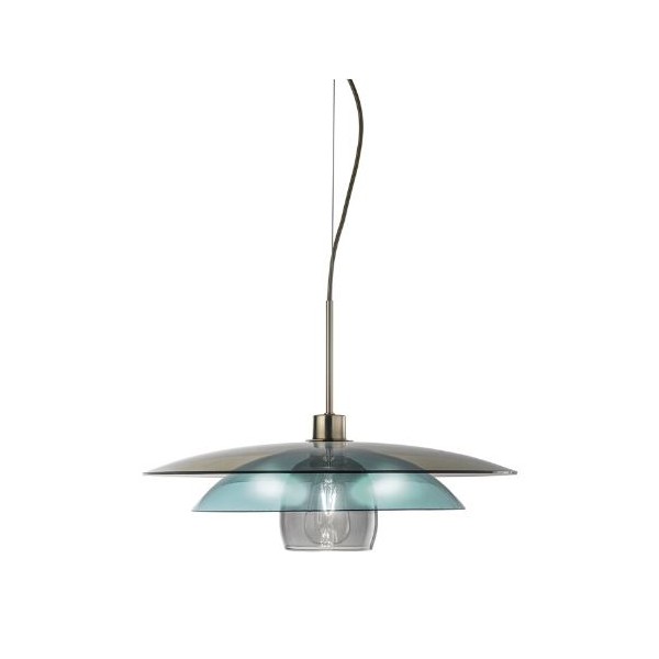 Chaos SP 8/339 Sillux Suspension Lamp with metal structure and glass diffuser