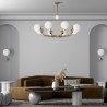 Rendez-vous 8 lights Maytoni pendant lamp with metal structure and glass spheres / Vellini