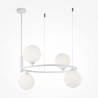 Ring 4 light Maytoni pendant lamp with metal structure and glass spheres / Vellini
