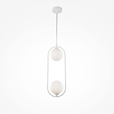 Ring 2 lights pendant lamp with metal structure and glass spheres 25W G9