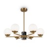 Marble 6 lights pendant lamp Maytoni metal structure and glass spheres / Vellini
