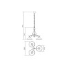 Lena 3 lights 02-760 Suspension Lamp Redo Group structure and lampshade in metal