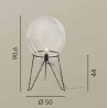 Azuma L52 Fan Europe Table/Floor Lamp with transparent blown glass drop