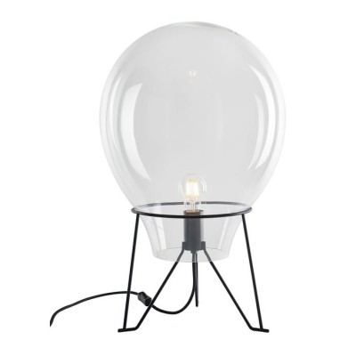 Lampe de table/sol Azuma L52 avec goutte en verre soufflé transparent E27