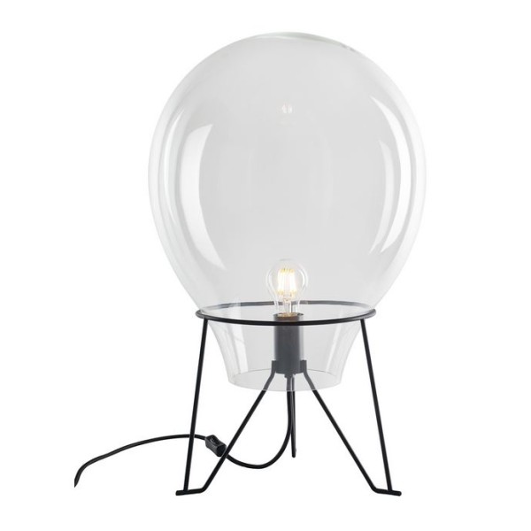 Lampadaire/Table Azuma L52 Fan Europe avec goutte en verre soufflé transparent