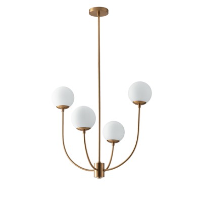 Themys U4 suspension lamp with metal structure and E14 blown glass diffusers