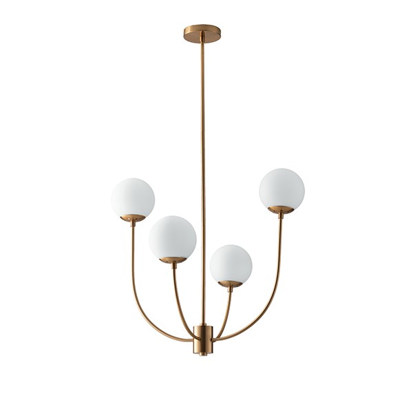 Themys U4 Fan Europe Suspension Lamp, metal structure and blown glass diffusers