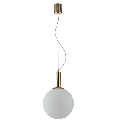Hera S30 suspension lamp with metal structure and E27 blown glass diffuser