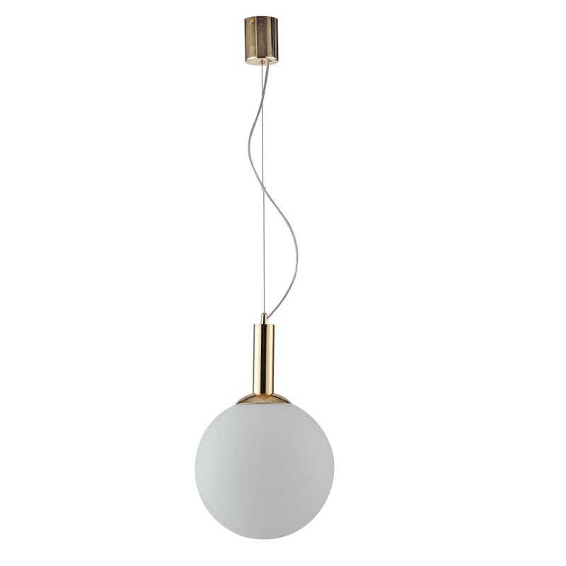 Hera S30 Fan Europe Suspension Lamp, metal structure and blown glass diffuser