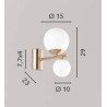 Hera AP2 Fan Europe Wall Lamp, metal structure and blown glass diffusers