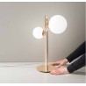 Hera L2 Fan Europe Table Lamp, metal structure and blown glass diffusers