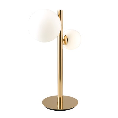 Hera L2 table lamp with metal structure and G9 blown glass diffusers