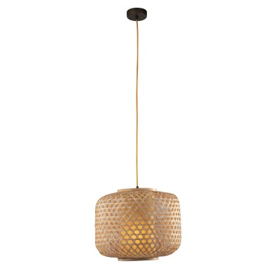 Zen M bamboo pendant lamp with E27 thermoplastic diffuser