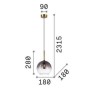 Lampe à suspension Empire SP1 Sphere Ideal Lux en métal avec diffuseur en verre / Vellini