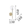 Equinoxe AP1 Ideal Lux Wall Lamp in metal with transparent blown glass diffuser / Vellini