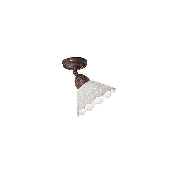 Fior di Pizzo 065.23 Piccola Lampada da Soffitto Il Fanale in ceramica e ottone / Vellini