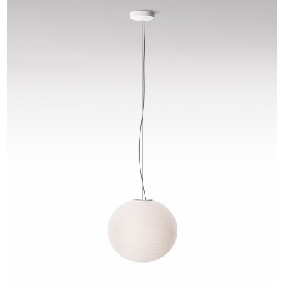 Flow Glass H2 suspension lamp with E27 blown glass diffuser
