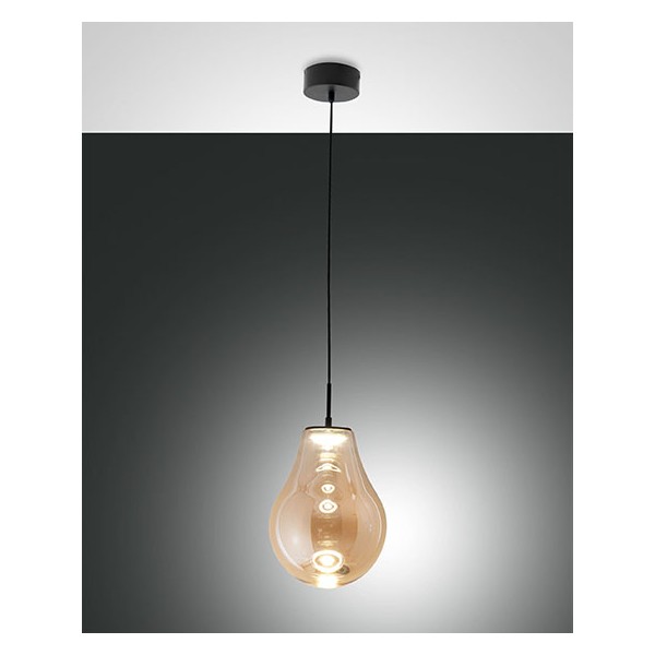 Noa Fabas Luce pendant lamp in metal and glass diffuser / Vellini