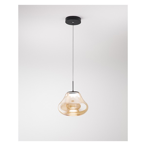 Deva 1 light pendant lamp Fabas Luce in metal and glass diffuser / Vellini