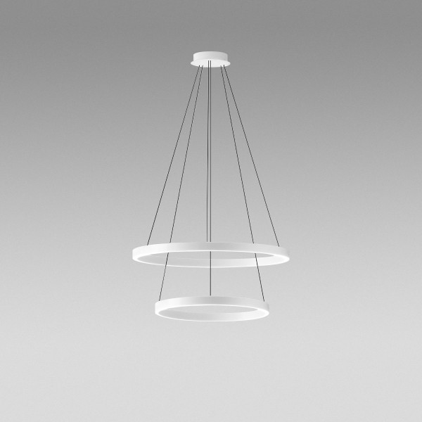 Criseide S/2P double cercle Ø 40 + 60 cm Lampe à suspension Gea Luce cadre en aluminium / Vellini