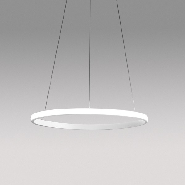 Iole S/1 circle Ø 60 cm Suspension Lamp Gea Luce aluminum frame / Vellini