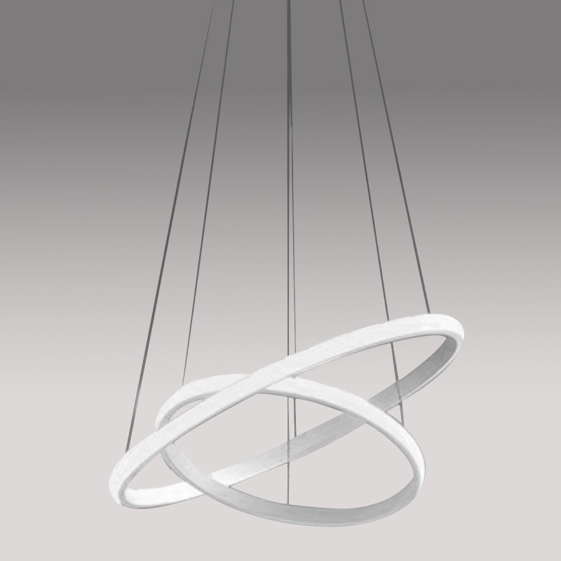 Iole S/2 doppio cerchio Ø 47 + Ø 67 cm Lampada a Sospensione Gea Luce montatura in alluminio / Vellini