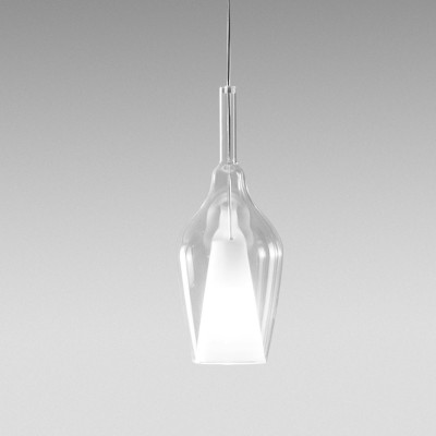 Lampe à suspension Ofelia S/12 avec diffuseur en verre borosilicaté 60W E27