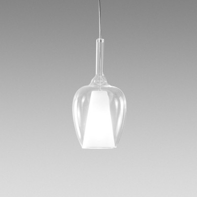 Lampe à suspension Ofelia S/10 avec diffuseur en verre borosilicaté 60W E27