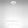 Krizia S/2 Lampe à Suspension double cercle Gea Luce avec cadre en aluminium / Vellini
