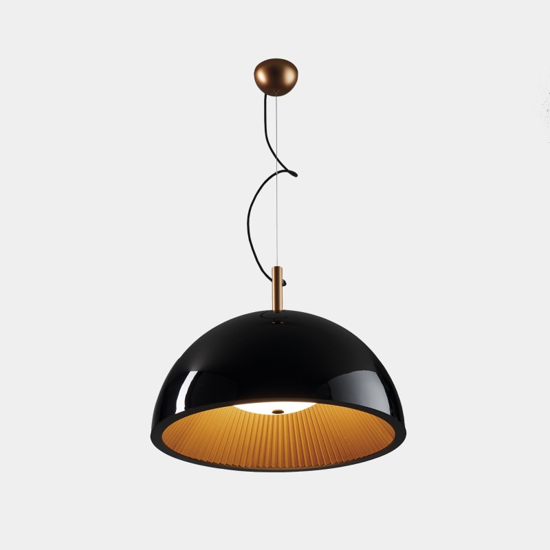 Umbrella Pendant Lamp Leds C4 steel structure and glass and fabric diffuser / Vellini