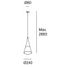 Attic Conic Shape Lampada a Sospensione Leds C4 struttura in alluminio / Vellini