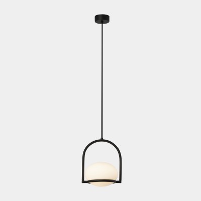 Coco Single suspension lamp with metal structure and 9W E14 polycarbonate diffuser