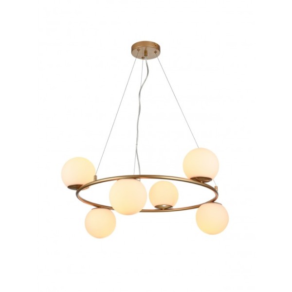 Bowling Ø 70 cm Suspension Lamp Redo Group metal structure and blown glass diffuser