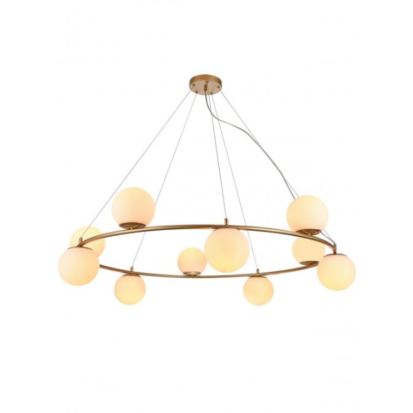 Bowling Ø 108 cm Suspension Lamp Redo Group metal structure and blown glass diffuser