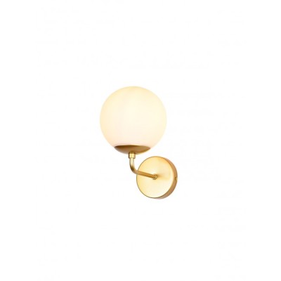 Bowling 1 luce Lampada da Parete Redo Group struttura in metallo e diffusore in vetro soffiato